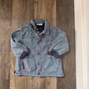 Blue Striped Kids Jacket with Red Stitching size 12 mos